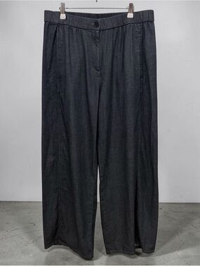Eileen Fisher Organic Cotton Denim 
Ankle Wide Leg Pants Size M